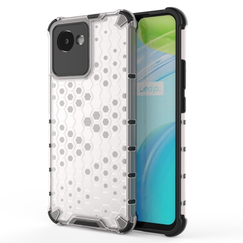 

For OPPO Realme C30 Shockproof Honeycomb PC + TPU Protective Case(White)