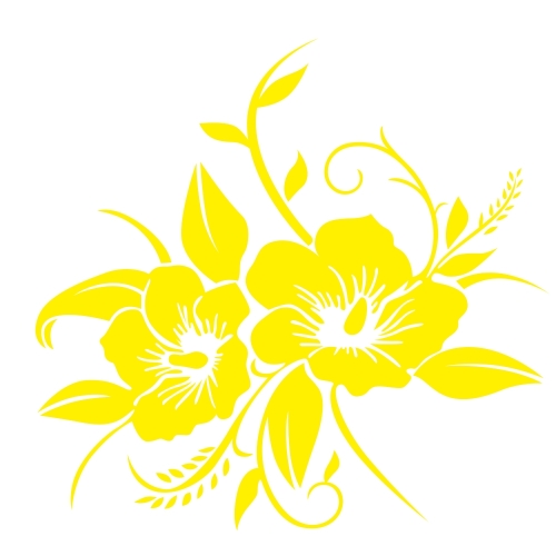 

D-798 Flowers Bloom Pattern Car Modified Decorative Sticker(Yellow)