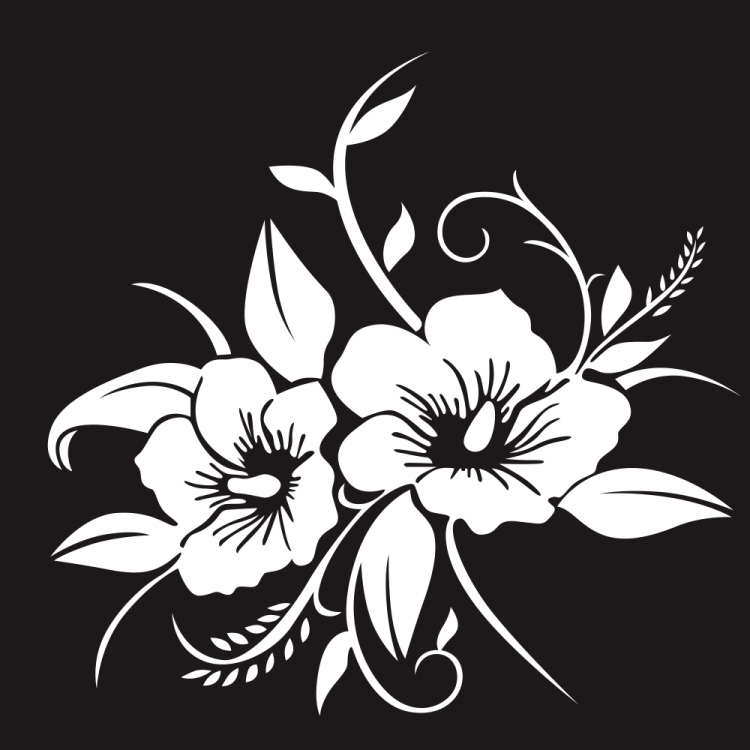 

D-798 Flowers Bloom Pattern Car Modified Decorative Sticker(White)