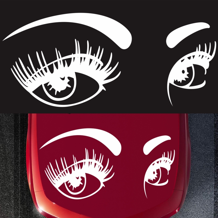 

D-821 Beauty Eyes Pattern Car Modified Decorative Sticker(White)
