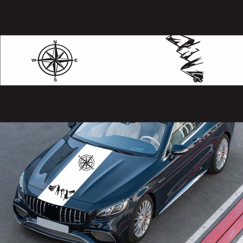 

D-864 Compass Pattern Car Modified Decorative Sticker(White)