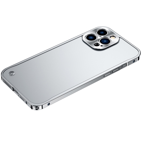 

Metal Frame Frosted PC Shockproof Phone Case For iPhone 14 Pro(Silver)