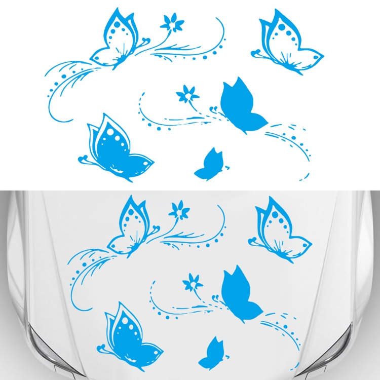 

D-907 Butterflies Pattern Car Modified Decorative Sticker(Blue)