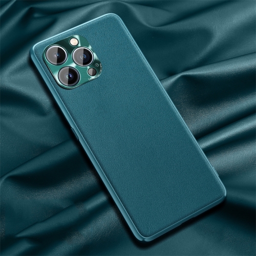 

For iPhone 14 Pro Max Silicone Pure Skin Leather Phone Case (Green)