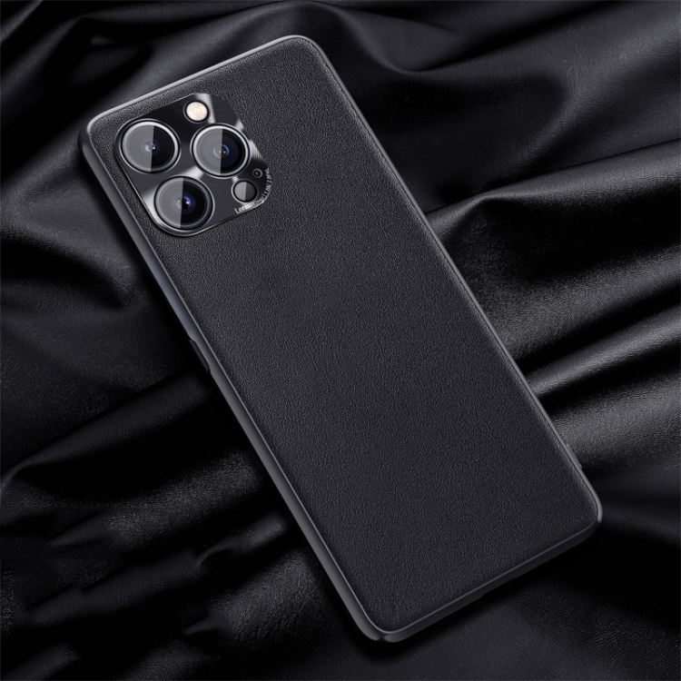 

For iPhone 14 Pro Silicone Pure Skin Leather Phone Case(Black)
