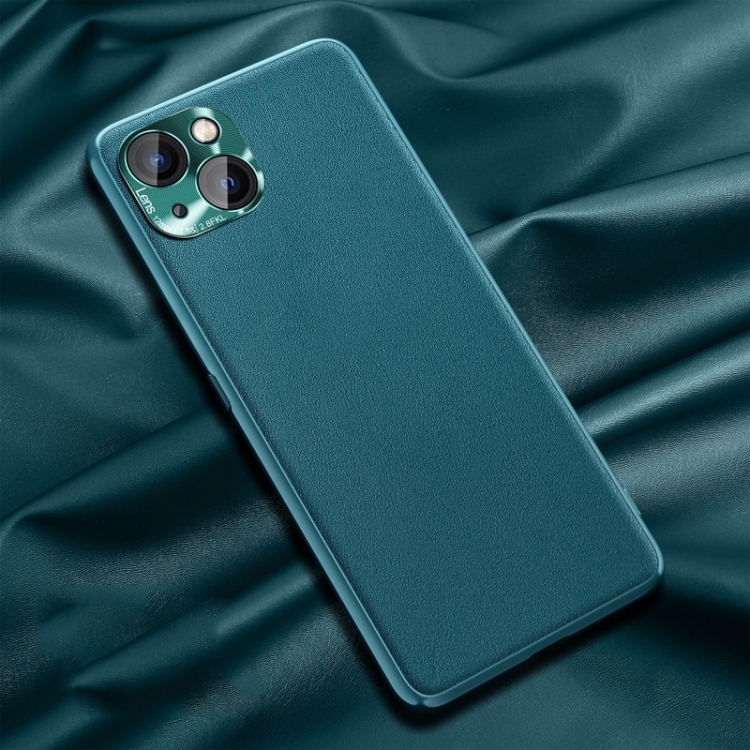 

For iPhone 14 Silicone Pure Skin Leather Phone Case (Green)
