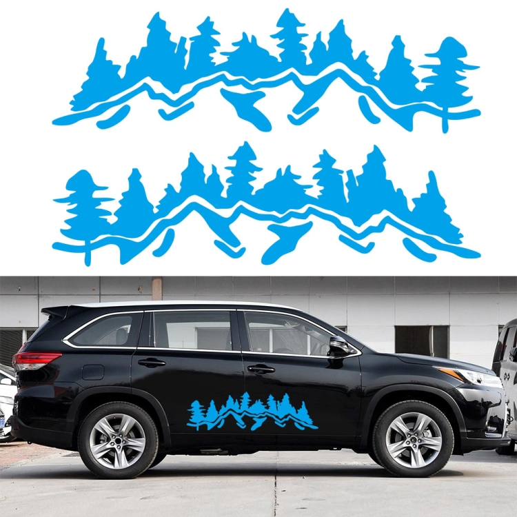 

2 PCS/Set D-924 Mountain Woods Pattern Car Modified Decorative Sticker(Blue)