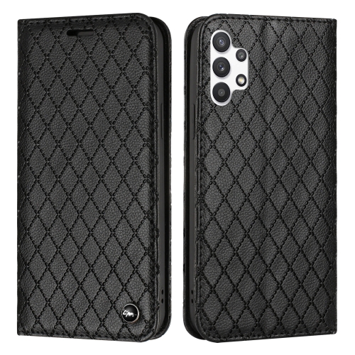 

For Samsung Galaxy A13 4G S11 RFID Diamond Lattice Flip Leather Phone Case(Black)