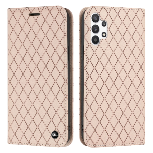 

For Samsung Galaxy A13 4G S11 RFID Diamond Lattice Flip Leather Phone Case(Light Pink)