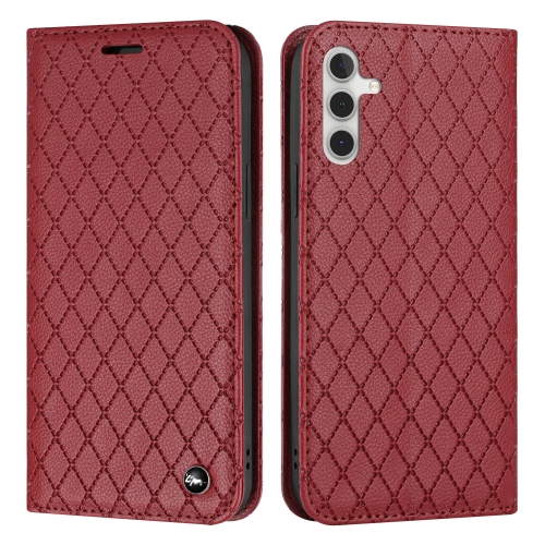 

For Samsung Galaxy A13 5G / M13 / F13 S11 RFID Diamond Lattice Flip Leather Phone Case(Red)