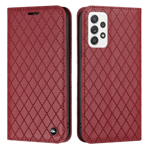 

For Samsung Galaxy A23 S11 RFID Diamond Lattice Flip Leather Phone Case(Red)