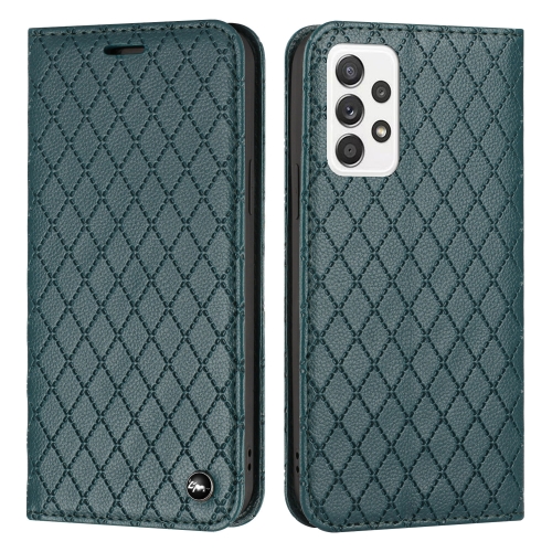 

For Samsung Galaxy A33 5G S11 RFID Diamond Lattice Flip Leather Phone Case(Green)