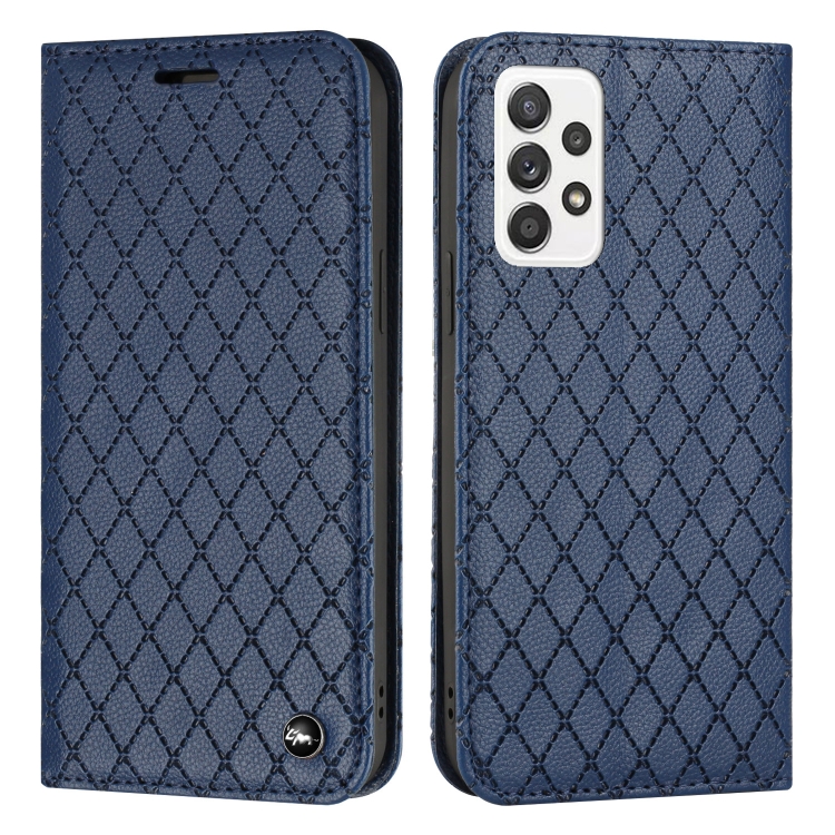 

For Samsung Galaxy A52 5G/4G / A52S 5G S11 RFID Diamond Lattice Flip Leather Phone Case(Blue)