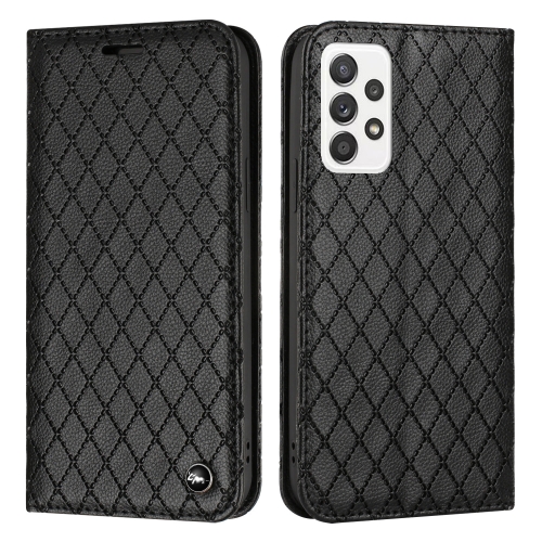 

For Samsung Galaxy A53 5G S11 RFID Diamond Lattice Flip Leather Phone Case(Black)