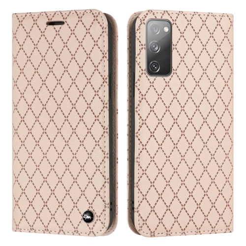 

For Samsung Galaxy S20 FE / S20 FE 2022 S11 RFID Diamond Lattice Flip Leather Phone Case(Light Pink)