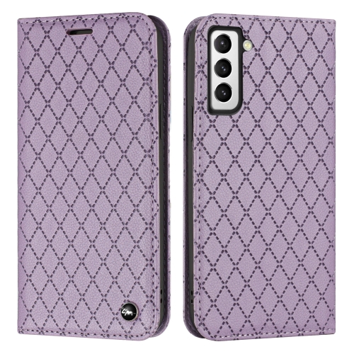 

For Samsung Galaxy S22 Plus 5G S11 RFID Diamond Lattice Flip Leather Phone Case(Purple)