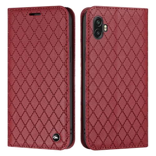 

For Samsung Galaxy Xcover6 Pro S11 RFID Diamond Lattice Flip Leather Phone Case(Red)