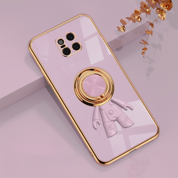 

For Huawei Mate 20 Pro 6D Plating Astronaut Ring Kickstand Phone Case(Light Purple)