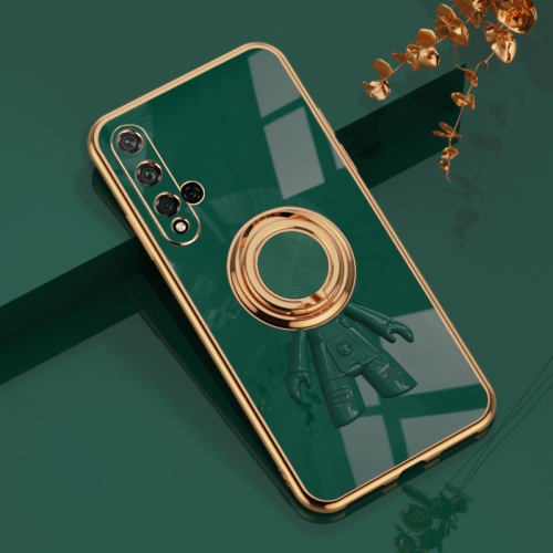 

For Honor 20 6D Plating Astronaut Ring Kickstand Phone Case(Night Green)