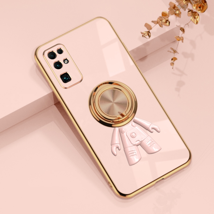 

For Honor 30 6D Plating Astronaut Ring Kickstand Phone Case(Light Pink)