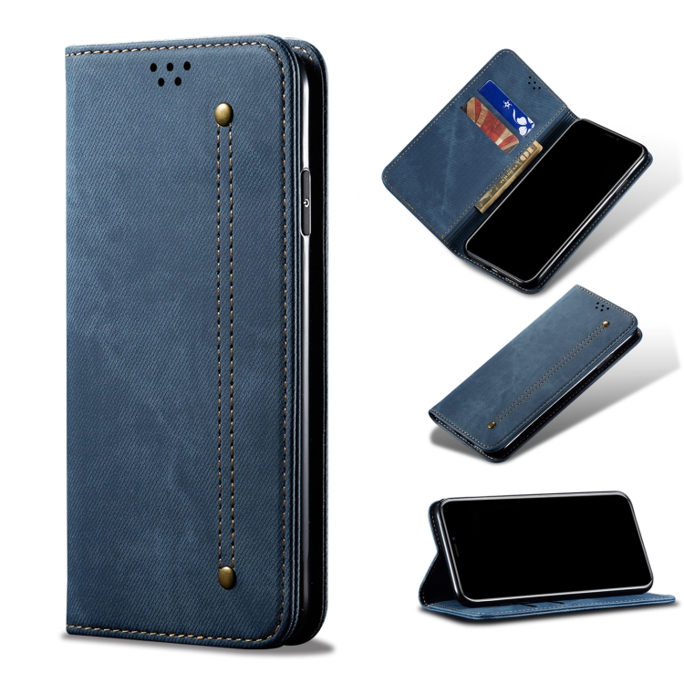 

For Xiaomi Redmi K50 / K50 Pro UItra Denim Texture Casual Style Leather Phone Case(Blue)