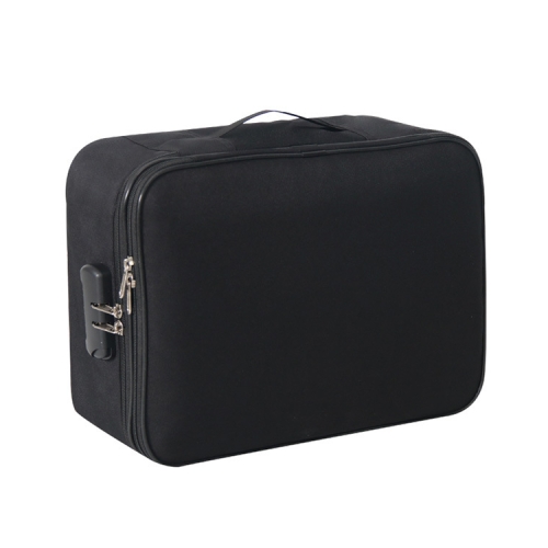 

Large Capacity Multi-layers Foldable Fabric Document Storage Bag, Specification:Two Layers-Locked(Black)