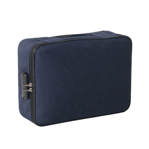 

Large Capacity Multi-layers Foldable Fabric Document Storage Bag, Specification:Three Layers-Locked(Navy Blue)