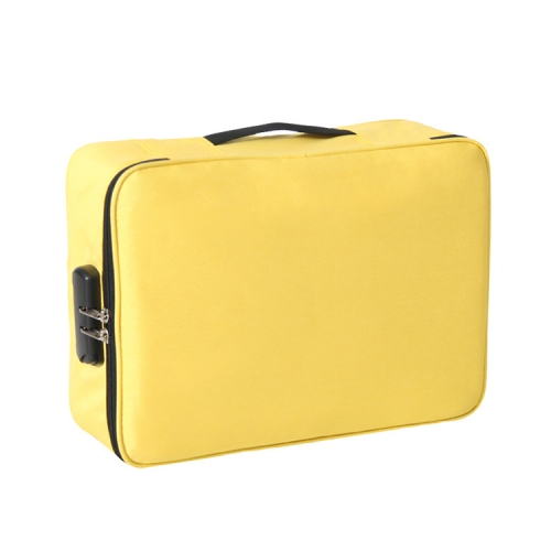 

Large Capacity Multi-layers Foldable Fabric Document Storage Bag, Specification:Double Zipper-Locked(Yellow)