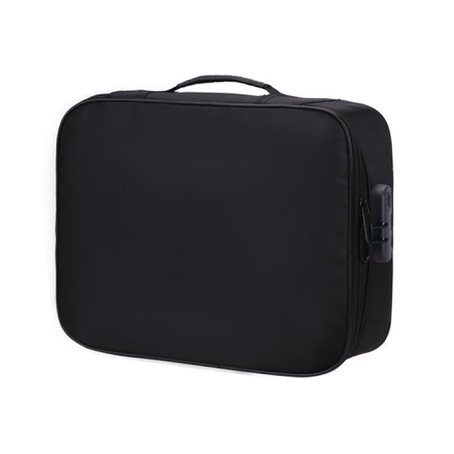 

Multifunctional Thickened Large-capacity Document Storage Bag, Specification:Three Layers with Password Lock(Black)