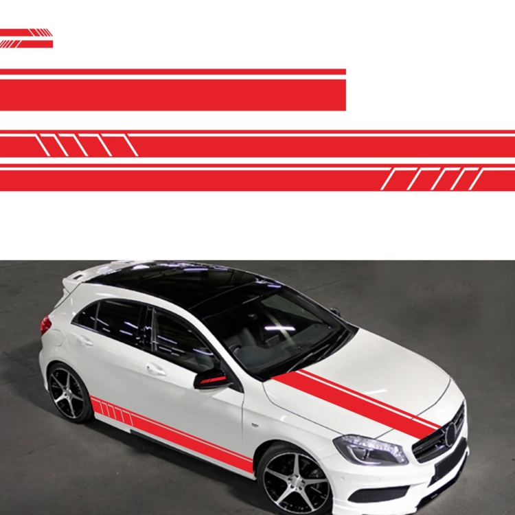 

D-930 Lines Pattern Car Modified Decorative Sticker(Red)