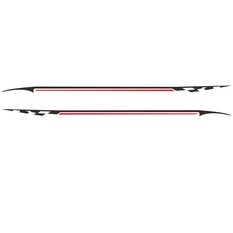 

2 PCS/Set D-934 Waistline Pattern Car Modified Decorative Sticker(Black Red)