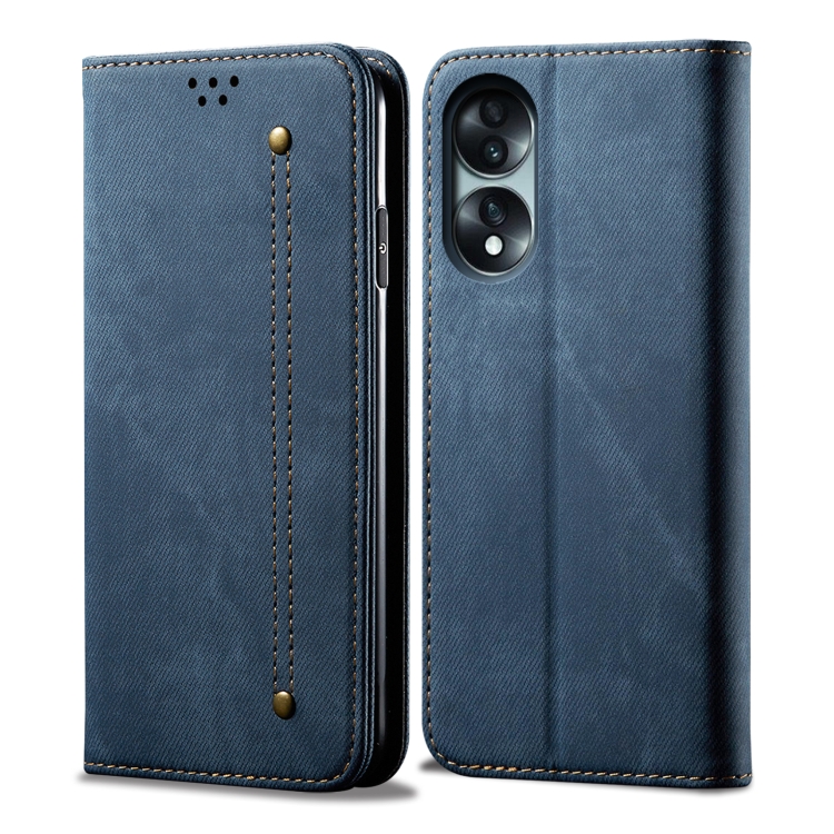 

For Honor 70 Denim Texture Flip Leather Phone Case(Blue)