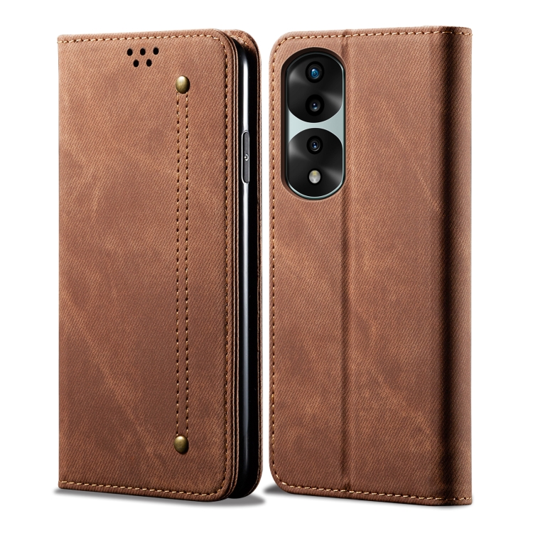 

For Honor 70 Pro / 70 Pro+ Denim Texture Flip Leather Phone Case(Brown)