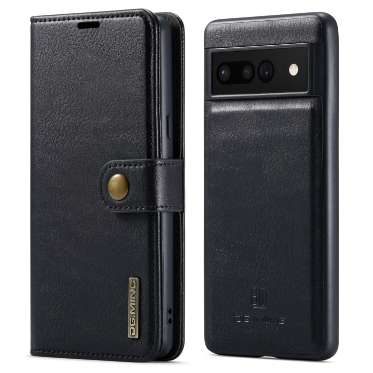 

For Google Pixel 7 Pro DG.MING Crazy Horse Texture Detachable Magnetic Leather Phone Case(Black)