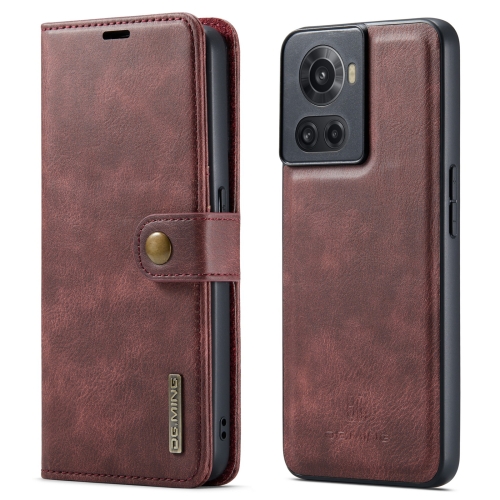 

For OnePlus Ace & 10R DG.MING Crazy Horse Texture Detachable Magnetic Leather Phone Case(Red)