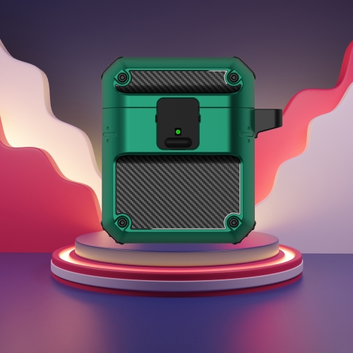 

Automatic Bomb TPU + PC Earphone Protective Case with Switch For AirPods 2 / 1(Black Green)