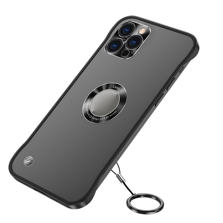 

For iPhone 14 Pro Metal CD Texture Borderless Transparent Frosted Phone Case(Black)