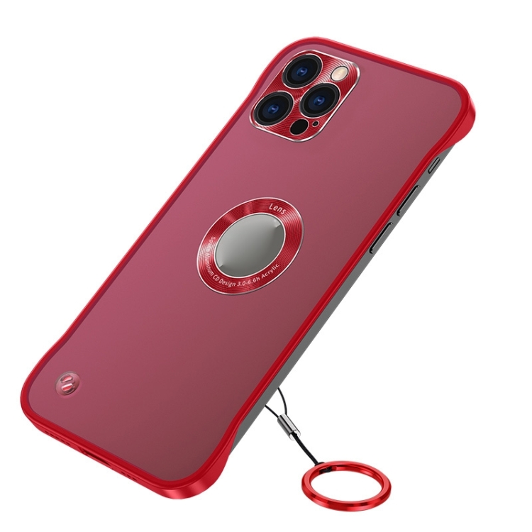 

For iPhone 14 Pro Max Metal CD Texture Borderless Transparent Frosted Phone Case (Red)