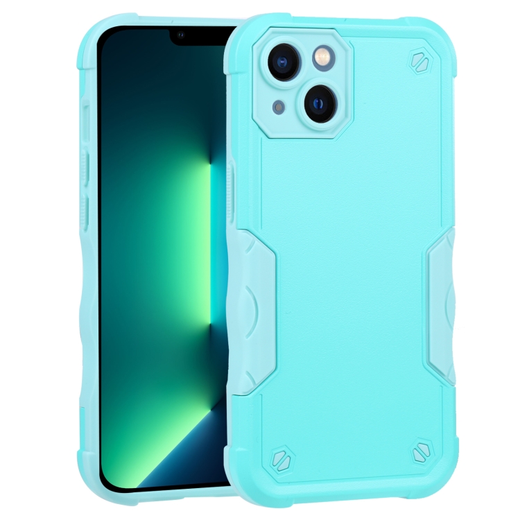 

For iPhone 14 Plus Non-slip Shockproof Armor Phone Case (Mint Green)