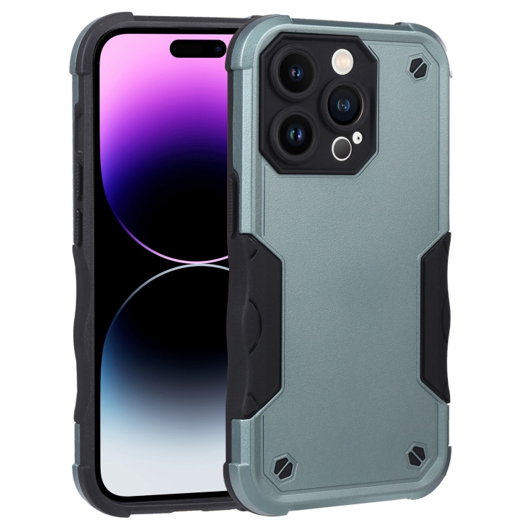 

Non-slip Shockproof Armor Phone Case For iPhone 14 Pro Max(Green)