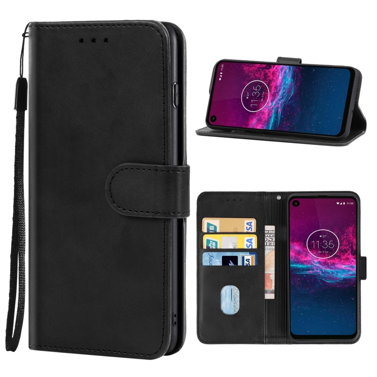 

For Motorola One Action Leather Phone Case(Black)