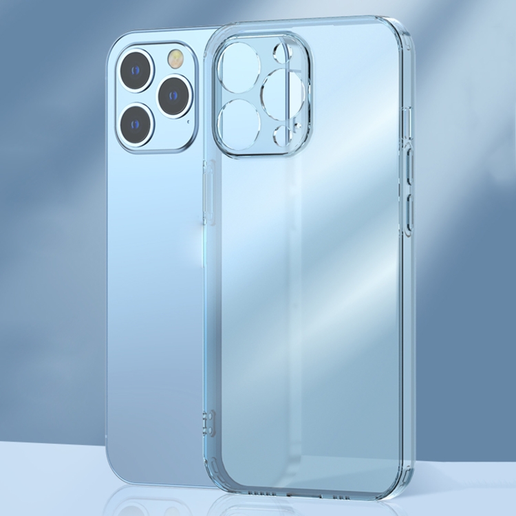 

Frosted TPU + Glass Phone Case For iPhone 14 Pro Max(Transparent Blue)