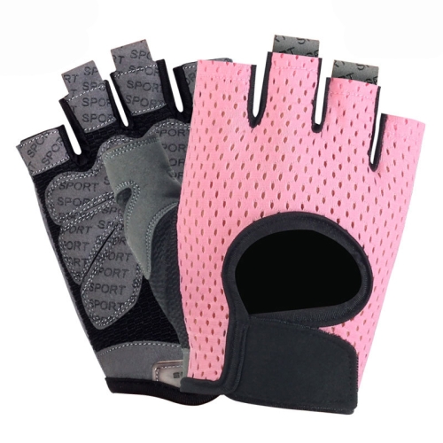 

Outdoor Half-finger Cycling Fitness Non-slip Breathable Thin Sports Gloves, Size:S(Pink)