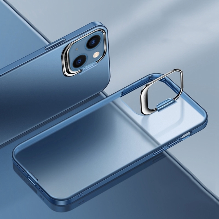 

Metal Lens Cover Holder Phone Case For iPhone 14 Max(Blue)