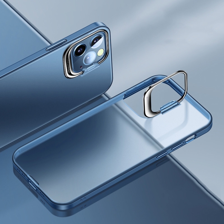 

For iPhone 14 Pro Max Metal Lens Cover Holder Phone Case (Blue)