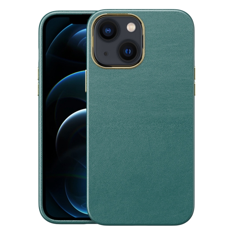 

Electroplating Skin Texture PC + TPU Phone Case For iPhone 14 Max(Green)