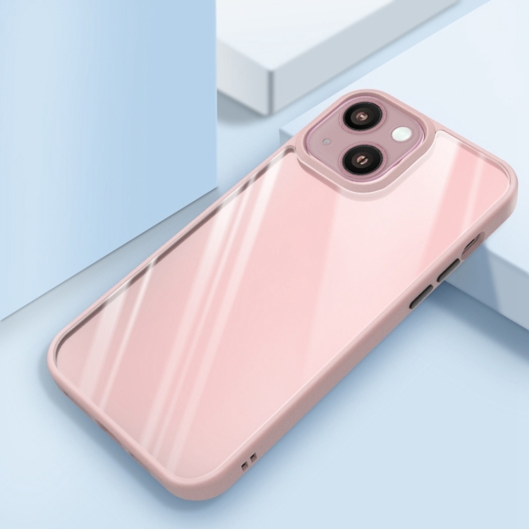 

Clear Back Shockproof Phone Case For iPhone 14(Pink)
