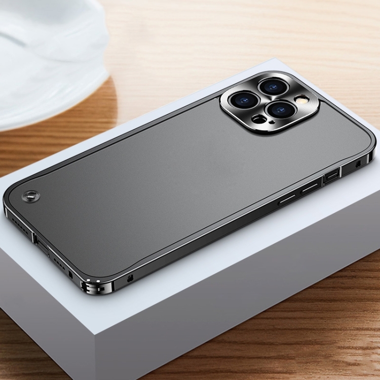 

For iPhone 14 Pro Max Metal Frame + Frosted PC Phone Case (Black)