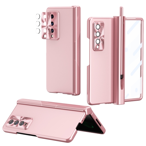 

For Samsung Galaxy Z Fold3 5G Electroplating Hinged Folding Phone Case with S Pen Fold Edtion(Pink)