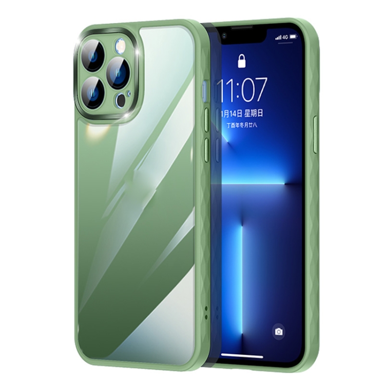 

Prismatic Edge Transparent CD Texture Phone Case For iPhone 13 Pro(Green)